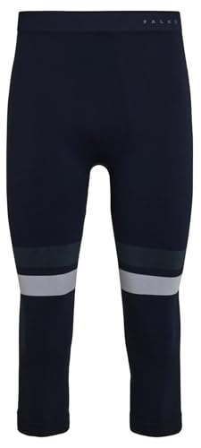FALKE Herren Baselayer-Hose Maximum Warm 3/4 M Ti Funktionsmaterial schnelltrocknend 1 Stück, Blau Space Blue 6116 Trend, XL von FALKE