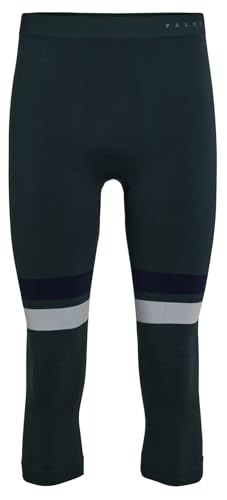 FALKE Herren Baselayer-Hose Maximum Warm 3/4 M Ti Funktionsmaterial schnelltrocknend 1 Stück, Grün Holly 7385 Trend, XL von FALKE