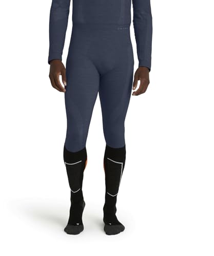 FALKE Herren Baselayer-Hose Wool-Tech Long M TI Funktionsmaterial Wolle schnelltrocknend 1 Stück, Blau (Capitain 6751), L von FALKE