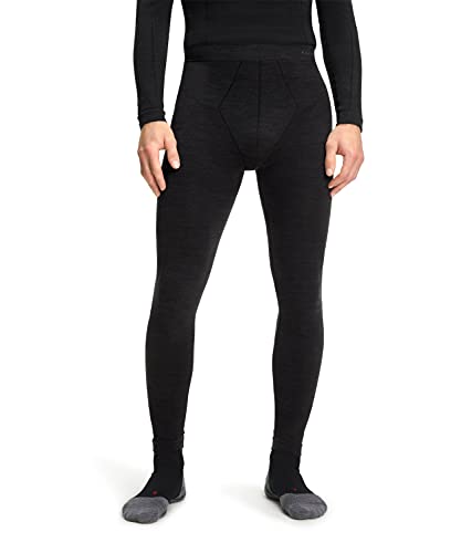 FALKE Herren Baselayer-Hose Wool-Tech Long M TI Funktionsmaterial Wolle schnelltrocknend 1 Stück, Schwarz (Black 3000), S von FALKE