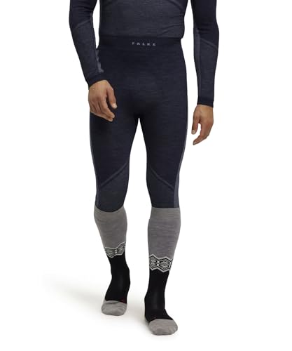 FALKE Herren Baselayer-Hose Wool-Tech 3/4 M Ti Wolle Funktionsmaterial schnelltrocknend 1 Stück, Blau Space Blue 6116 Trend, S von FALKE