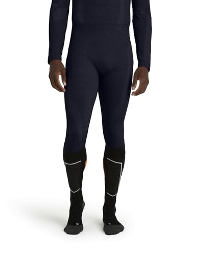 FALKE Herren Baselayer-Hose Wool-Tech Long M Ti Wolle Funktionsmaterial schnelltrocknend 1 Stück, Blau Space Blue 6116, L von FALKE