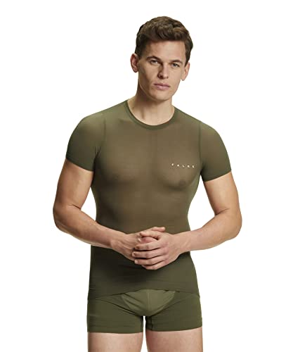 FALKE Herren Baselayer-Shirt Ultralight Cool Round Neck M S/s Ts Funktionsmaterial schnelltrocknend 1 Stück, Grün Herb 7754, XL von FALKE