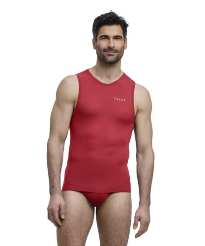 FALKE Herren Baselayer-Shirt Ultralight Cool M S/l Sh Funktionsmaterial schnelltrocknend 1 Stück, Rot Bloody Mary 8177, S von FALKE