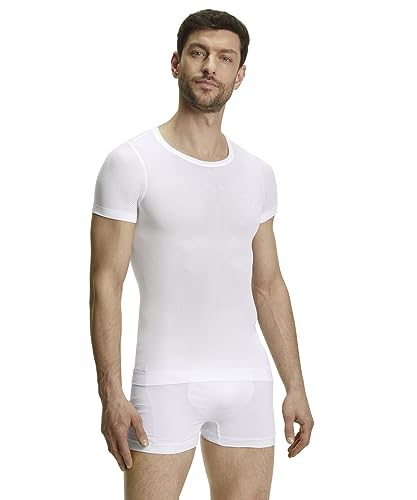 FALKE Herren Baselayer-Shirt Ultralight Cool Round Neck M S/s Ts Funktionsmaterial schnelltrocknend 1 Stück, Weiß White 2860, XXL von FALKE