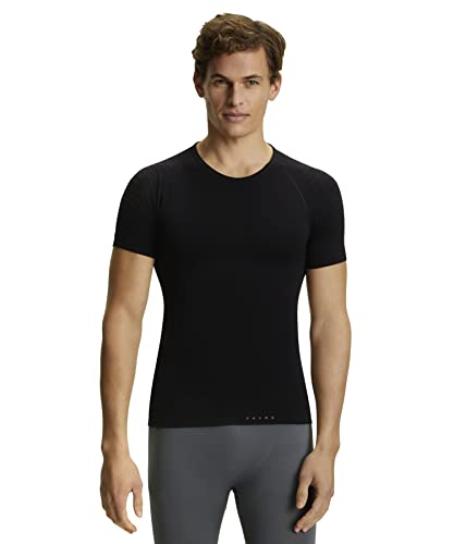 FALKE Herren Baselayer-Shirt Warm Round Neck M S/S SH Funktionsgarn Schnelltrocknend 1 Stück, Schwarz (Black 3000), XL von FALKE