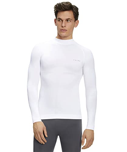 FALKE Herren Baselayer-Shirt Warm High Neck M L/S SH Funktionsgarn schnelltrocknend 1 Stück, Weiß (White 2860), L von FALKE
