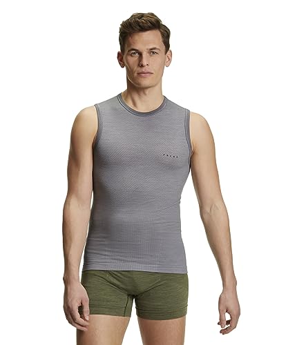 FALKE Herren Baselayer-Shirt Wool-Tech Light M S/L SH Wolle Schnelltrocknend 1 Stück, Grau (Grey-Heather 3757), XL von FALKE