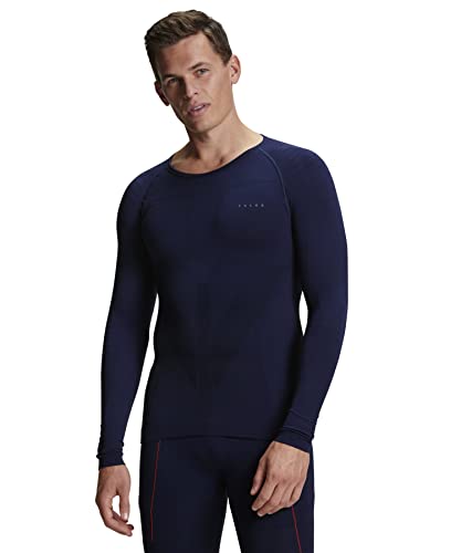 FALKE Herren Baselayer-Shirt Warm Round Neck M L/S SH Funktionsgarn Schnelltrocknend 1 Stück, Blau (Space Blue 6116), XL von FALKE