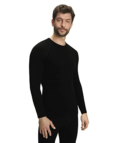 FALKE Herren Baselayer-Shirt Maximum Warm Round Neck M L/S SH Funktionsmaterial Schnelltrocknend 1 Stück, Schwarz (Black 3000), S von FALKE