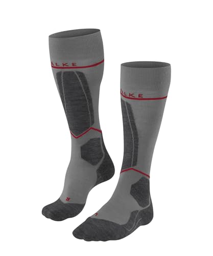 FALKE Herren Skisocken SK4 Energizing Light M Kh Wolle Funktionsmaterial mit Kompression 1 Paar, Grau Light Grey 3400, 42-43 von FALKE