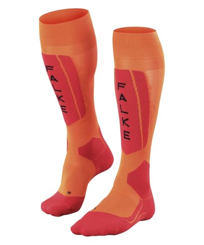 FALKE Herren Skisocken SK5 Expert M Kh Seide Funktionsmaterial warm dünn 1 Paar, Orange Flash 8034 Trend, 39-41 von FALKE