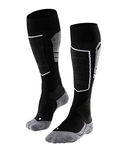 FALKE Herren Skisocken SK4 Advanced M Kh Wolle Funktionsmaterial warm dünn 1 Paar, Schwarz Black-Mix 3010-O, 44-45 von FALKE