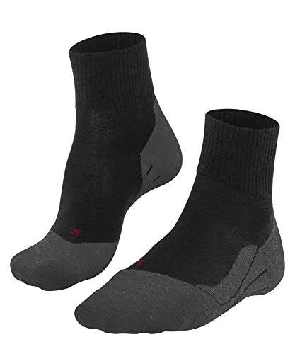 FALKE Herren Wandersocken TK5 Wander Wool Short M Sso Wolle Funktionsmaterial antiblasen dünn 1 Paar, Grau Asphalt Melange 3180, 44-45 von FALKE