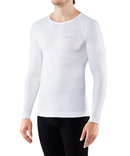 FALKE Herren Baselayer-Shirt Warm Round Neck M L/S SH Funktionsgarn Schnelltrocknend 1 Stück, Weiß (White 2860), M von FALKE