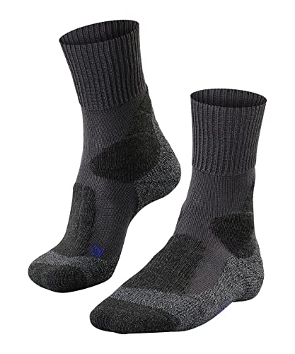 FALKE Herren Wandersocken TK1 Adventure Cool M So Lyocell Funktionsmaterial antiblasen dick 1 Paar, Grau Asphalt Melange 3180, 44-45 von FALKE