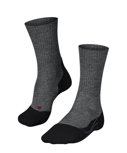 FALKE Herren Wandersocken TK2 Explore Wool M So Wolle Funktionsmaterial antiblasen dick 1 Paar, Grau Grey Melange 3020, 42-43 von FALKE