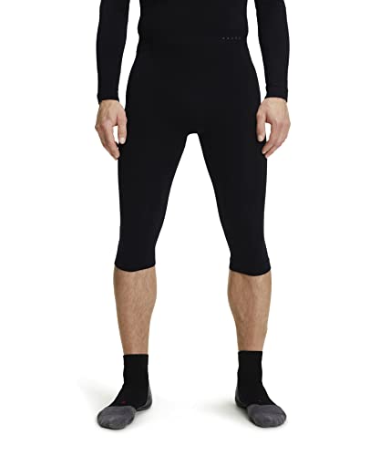 FALKE Herren Baselayer-Hose Warm 3/4 M TI Funktionsgarn Schnelltrocknend 1 Stück, Schwarz (Black 3000), M von FALKE