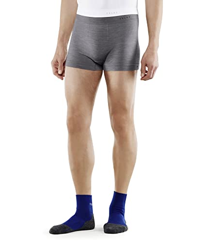 FALKE Herren Boxershorts Wool-Tech Light M BX Wolle Schnelltrocknend 1 Stück, Grau (Grey-Heather 3757), L von FALKE