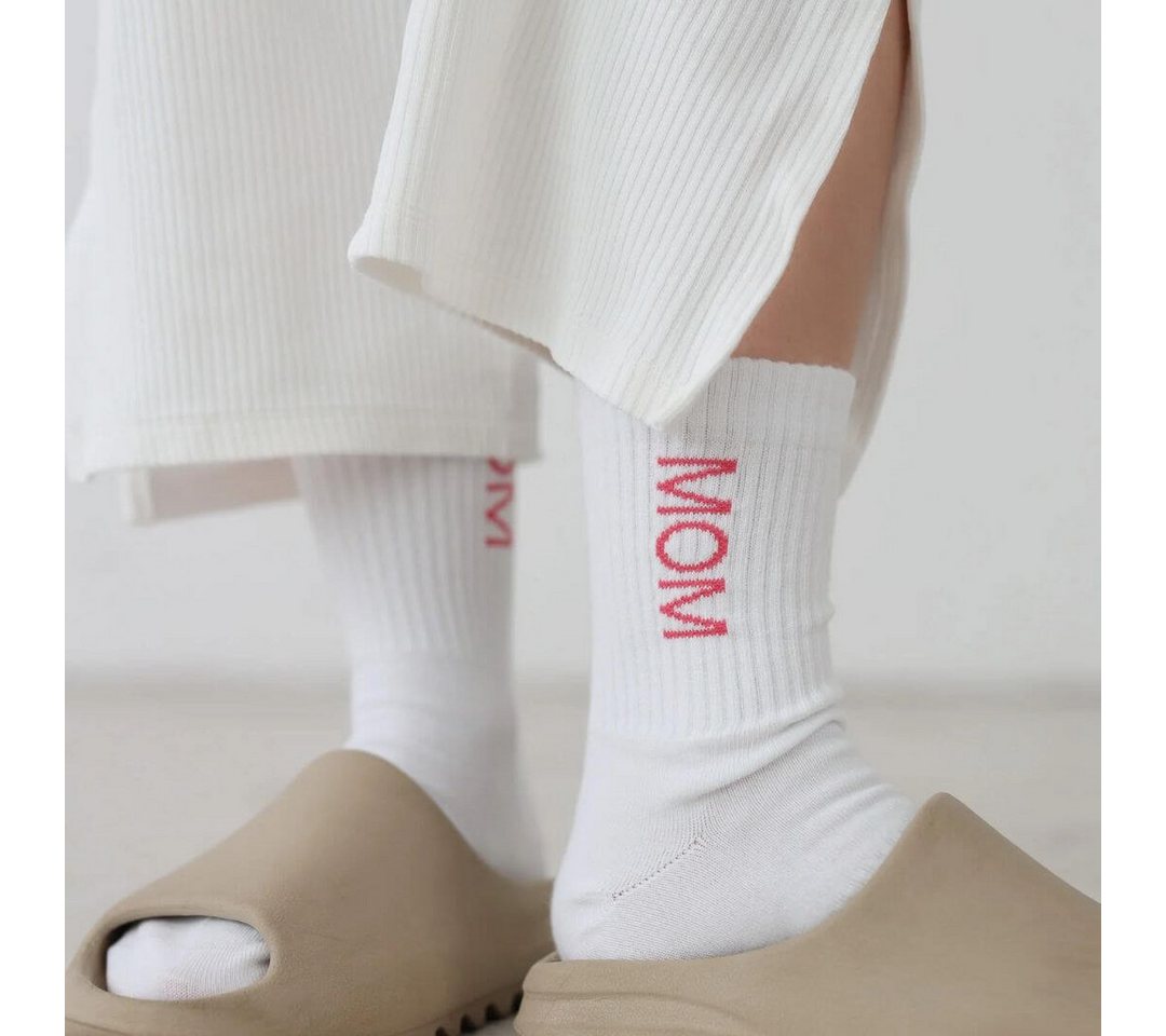 FAMVIBES Tennissocken Socken MOM - weiß, pink (Größe 39-42) von FAMVIBES