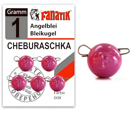 FANATIK Cheburashka Bleikugel Blei Gewicht Jig Jigkopf Bleikopf Angelnblei Zander Grundblei Bleie Angelset Bleikugel für Gummifische Gummiköder Wechselblei 1g - 75g (16 Gramm - 5 Stück, Lila - 008) von FANATIK