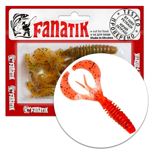 FANATIK Lobster 2.2" 3.6" 5.6-9.1cm Gummiköder mit Aroma Gummifisch Fanatic Jig Soft Baits Lure Kunstköder Angeln Köder Gummishad Twister Krebs Сancer Bait Lures Softbait (023, 2.2) von FANATIK