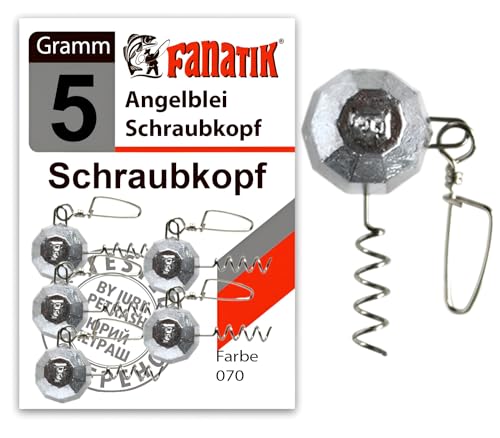 FANATIK Schraubkopf Spirale Set 5 St./3 St. mit Karabiner Jig Jigkopf 5g - 35g von FANATIK
