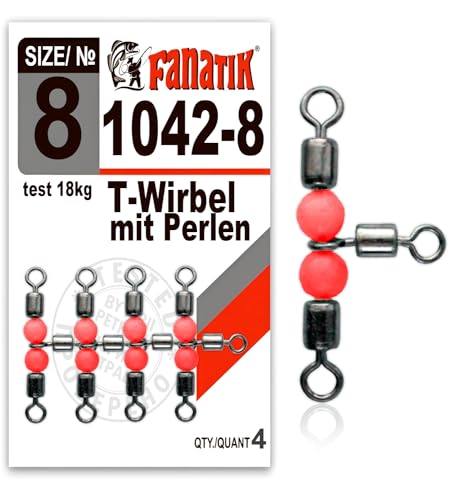 FANATIK T-Wirbel m/Perlen 1042 Triple Swivel w/Beads Kreuzwirbel Angeln von FANATIK