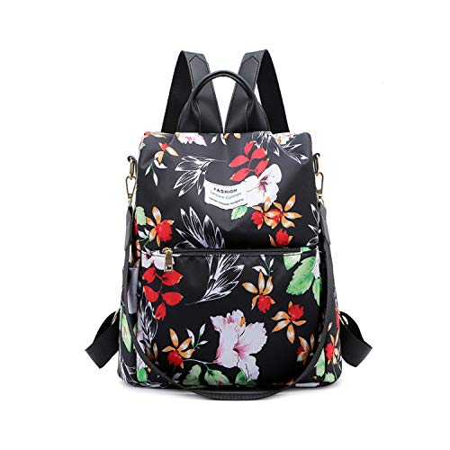 FANDARE 3 in 1 Rucksack Damen Schultasche Rucksäcke Schulranzen Mädchen Schultertasche Handtasche Anti-Diebstahl Schulrucksack für Schule Reise Campus Wandern Wasserdicht Polyester Schwarz B von FANDARE