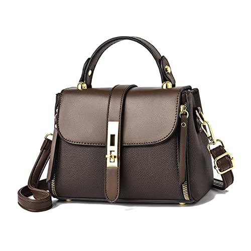 FANDARE Damen Henkeltaschen Handtasche Wasserdicht Schultertasche Umhängetasche PU-Leder Tote Beutel für Reisen Einkaufen Arbeiten Braun von FANDARE