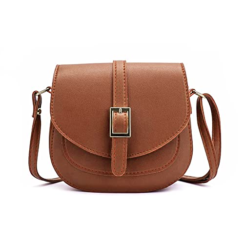 FANDARE Damen Umhängetasche Schultertasche Leder Crossbody Bag Damentasche Schulterriemen Frauen Abendtasche Citytasche Braun von FANDARE