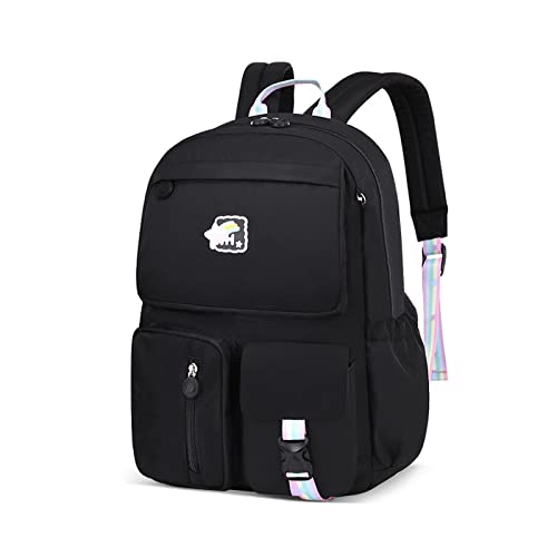 FANDARE Kinderrucksack Schulranzen Schultaschen Jungen Mädchen Schulrucksack Kinder Schultasche für 1-3Klasse Schüler Outdoor Reise Daypacks Kindergartentasche Rucksack Nylon Schwarz S von FANDARE