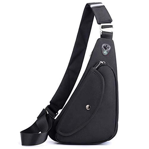 FANDARE Ultraleicht Brusttasche Herren Sling Bag Umhängetaschen Schultertasche Sporttasche Crossbody Bag für Freien Reisen Wandern Hiking Joggen Crosscover Daypacks Schwarz von FANDARE