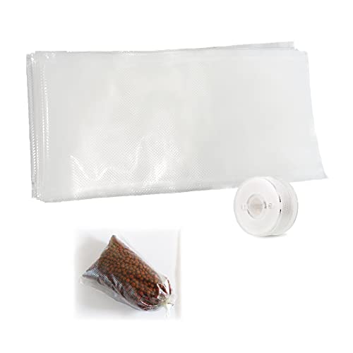 OHYER 50 Stücke Köder Tasche Köder Beutel PVA-Tasche Schnelle Wasserlösliche Bag Transparente Karpfen Angeltaschen mit 20 m Schnur Angeln Wasserlöslich Schnur Angelzubehör für Solides Köder(15 x 7 cm) von OHYER