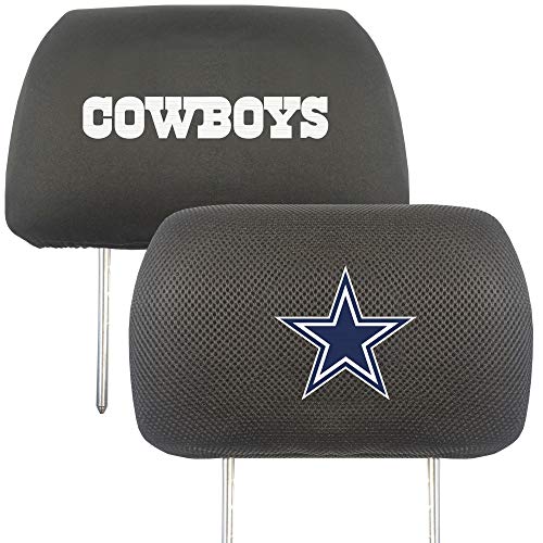 FANMATS 12496 Dallas Cowboys Besticktes Kopfstützenbezug-Set, Schwarz, 2-teilig, 25,4 x 35,6 cm von FANMATS