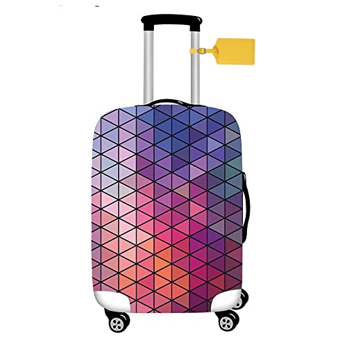 FANSU Elastisch Kofferhülle Kofferschutzhülle, Abstraktion Geometrisch für 18 bis 32 Zoll Reisekoffer Schutzhülle mit Reißverschluss, Elasthan, Waschbar Gepäckabdeckung (Dreiecke,M(22-25in)) von FANSU