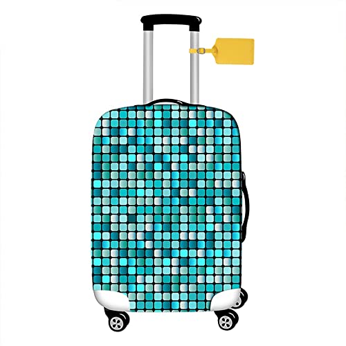 FANSU Elastisch Kofferhülle Kofferschutzhülle, Abstraktion Geometrisch für 18 bis 32 Zoll Reisekoffer Schutzhülle mit Reißverschluss, Elasthan, Waschbar Gepäckabdeckung (Mosaik,M(22-25in)) von FANSU