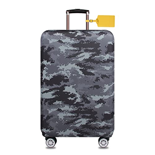 FANSU Elastisch Kofferhülle Kofferschutzhülle, Camouflage Drucken für 18 bis 32 Zoll Reisekoffer Schutzhülle mit Reißverschluss, Elasthan, Waschbar Gepäckabdeckung (XL(29-32in),Grau) von FANSU