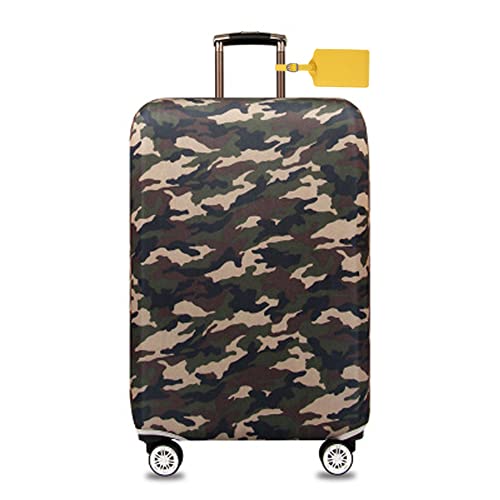 FANSU Elastisch Kofferhülle Kofferschutzhülle, Camouflage Drucken für 18 bis 32 Zoll Reisekoffer Schutzhülle mit Reißverschluss, Elasthan, Waschbar Gepäckabdeckung (XL(29-32in),Grün) von FANSU