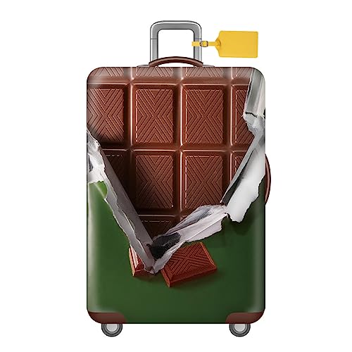 FANSU Elastisch Kofferhülle Kofferschutzhülle, Funny Stil Reisekoffer Schutzhülle mit Reißverschluss, Elasthan, Waschbar Gepäckabdeckung - 18 bis 32 Zoll (M(22-25in),Schokolade) von FANSU