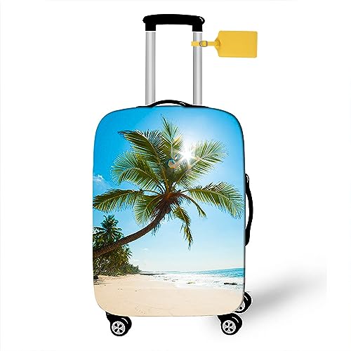 FANSU Elastisch Kofferhülle Kofferschutzhülle, Hawaii Urlaub Druck Reisekoffer Schutzhülle mit Reißverschluss, Elasthan, Waschbar Gepäckabdeckung - 18 bis 32 Zoll (Sonnenlicht,XL(29-32in)) von FANSU