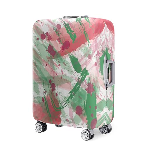 FANSU Kofferhülle Kofferschutzhülle, Bunte Graffiti Druck Elastisch Reisekoffer Schutzhülle mit Reißverschluss, Waschbar Gepäckabdeckung - 18 bis 32 Zoll (Weiß Rosa,XL(29-32in)) von FANSU