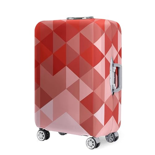 FANSU Kofferhülle Kofferschutzhülle, Dreieck Druck Elastisch Reisekoffer Schutzhülle mit Reißverschluss, Waschbar Gepäckabdeckung - 18 bis 32 Zoll (Rot,S(18-21in)) von FANSU