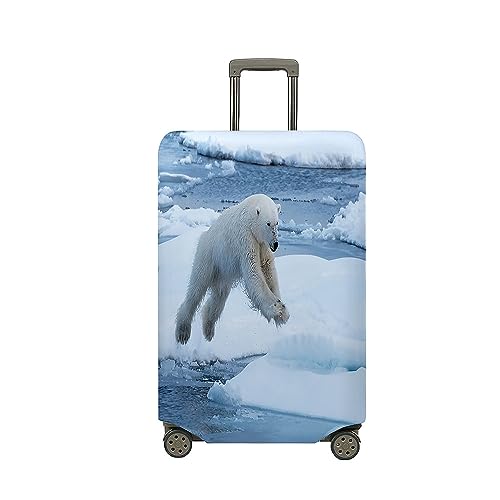FANSU Kofferhülle Kofferschutzhülle, Eisbär Druck Elastisch Reisekoffer Schutzhülle mit Reißverschluss, Waschbar Gepäckabdeckung - 18 bis 32 Zoll (Arktis,XL(29-32in)) von FANSU