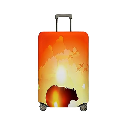 FANSU Kofferhülle Kofferschutzhülle, Eisbär Druck Elastisch Reisekoffer Schutzhülle mit Reißverschluss, Waschbar Gepäckabdeckung - 18 bis 32 Zoll (orange,M(22-25in)) von FANSU