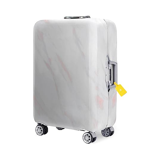 FANSU Kofferhülle Kofferschutzhülle, Marmor Drucken Elastisch Gepäckabdeckung Koffer Koffer Schutzhülle mit Reißverschluss Gepäck Cover Hülle für Reisekoffer (Weiss,XL(30~32 Zoll)) von FANSU