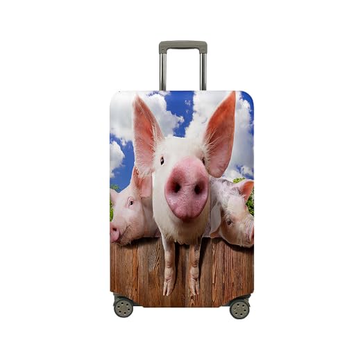 FANSU Kofferhülle Kofferschutzhülle, Schwein Druck Elastisch Reisekoffer Schutzhülle mit Reißverschluss, Waschbar Gepäckabdeckung - 18 bis 32 Zoll (Himmel,S(18-21in)) von FANSU