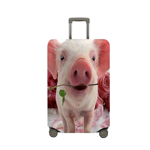 FANSU Kofferhülle Kofferschutzhülle, Schwein Druck Elastisch Reisekoffer Schutzhülle mit Reißverschluss, Waschbar Gepäckabdeckung - 18 bis 32 Zoll (Rosen,S(18-21in)) von FANSU