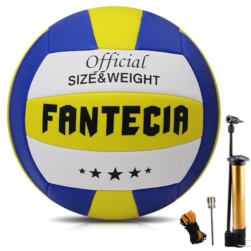 FANTECIA Soft Volleyball, Offizielle Größe 5 Beachvolleyball, Training Volleyball Ball für Drinnen und Draußen von FANTECIA