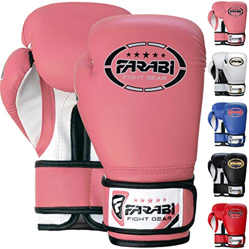 Farabi Sports 4 oz 6 oz 8 oz Boxhandschuhe Kinder Box Handschuhe MMA Muay Thai Kickboxen Sparring Boxsack Training Kinder Boxhandschuhe (Pink, 8-oz) von Farabi Sports